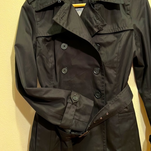 Banana Republic Factory black cotton trench coat - Picture 5 of 17